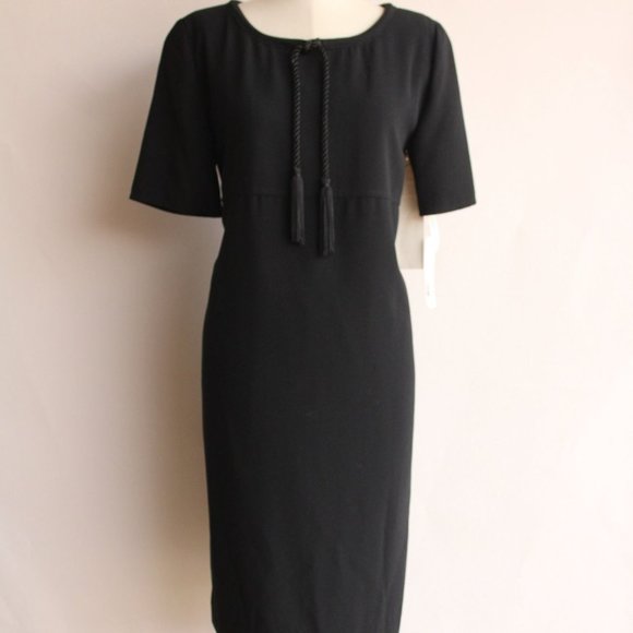 Vintage 1990s Dress, New with Tags Rena Rowan for Saville Black Sheath - Picture 2 of 10
